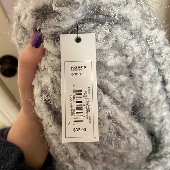 NWT Silver, White, & Gray Sonoma Infinity Scarf - Picture 3 of 10